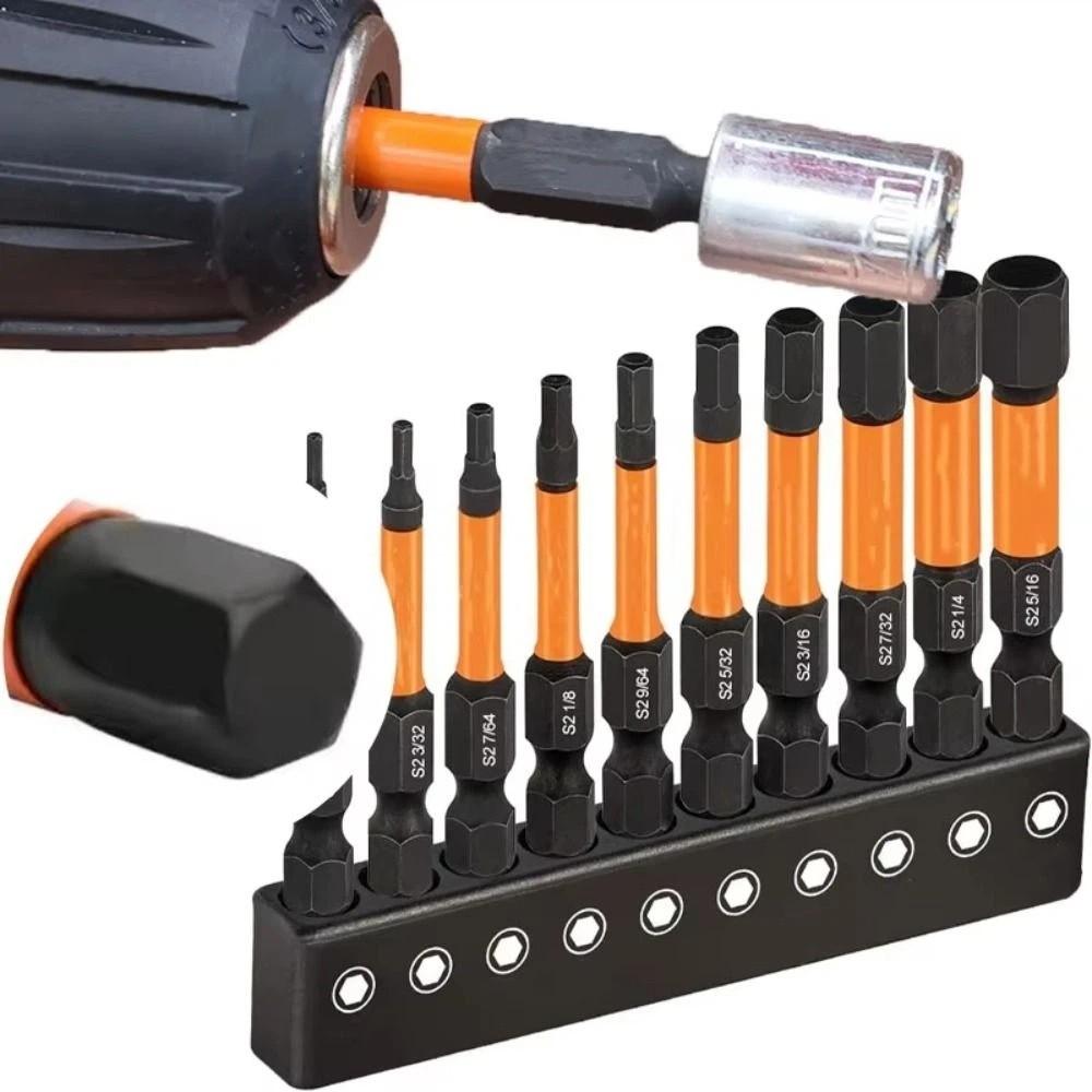 1/4inch Impact Hex Head Hex Shanks Sae and Metric Magnetic Screwdriver Length 50mm Quick Change Screw Driver Extension Adapter