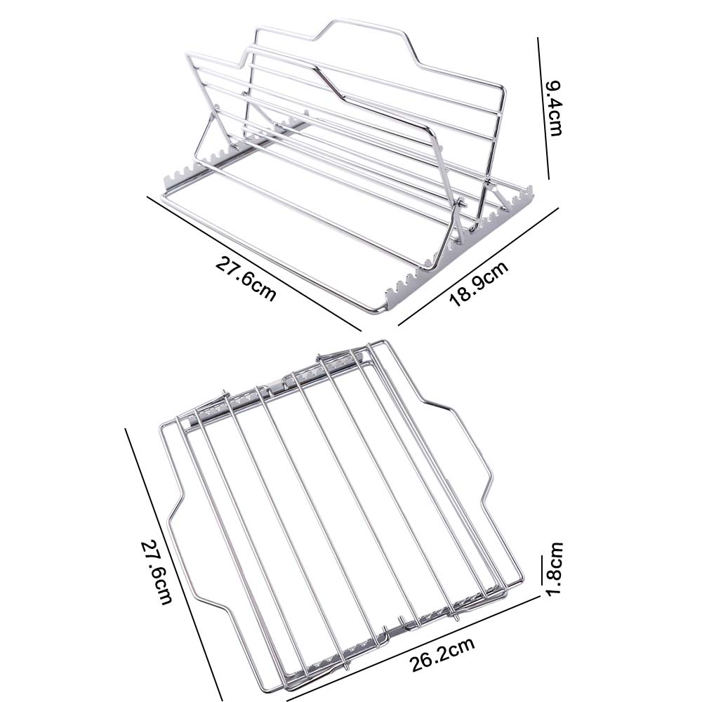 Grille de Rôtissage pour Dinde en Acier Inoxydable Pliable Réglable Support Rôtissoire Poulet en Forme de V Grande Grille pour Poulet Grillé Grilles