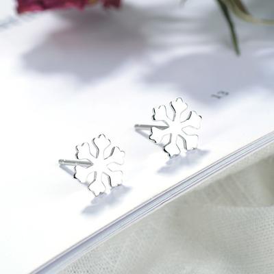 S925 Sterling Silver Snowflake Ear Studs Affordable Luxury Style Fashion Temperament Korean Style Earrings for Women