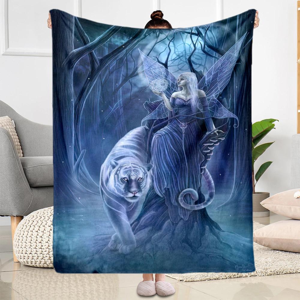 Gothic Style Blanket Soft & Cozy Suitable for Office Picnics Livingroom Four Seasons Universal Stylish Decor Perfect Gift for Relatives and Friends