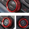 3ks AC Rádio Spínač Ozdobný Kroužek Kryt Knoflíku Pro 13-18 Dodge Ram 1500 2500 3500 Červený