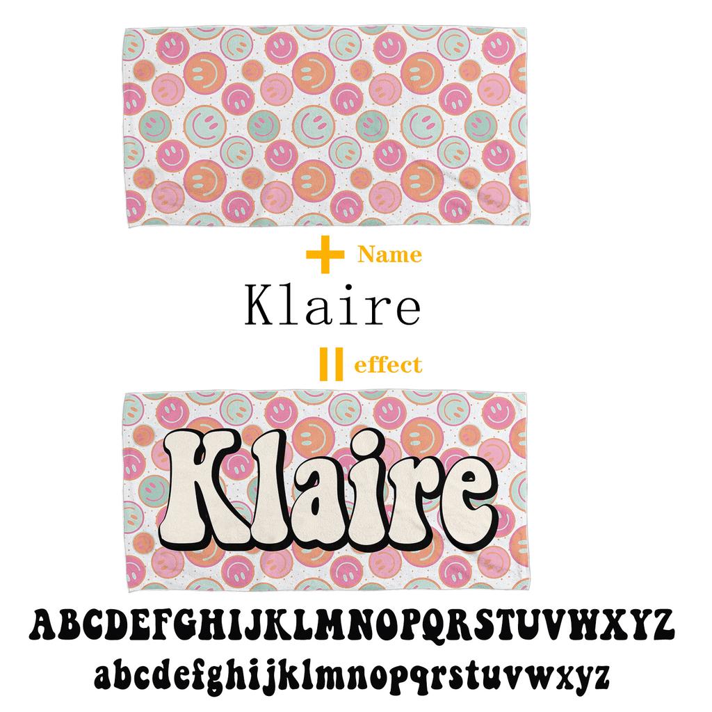 Custom Name Beach Towel Checkerboard Microfiber Bath Towel Personalized Quick-Drying Large Anti-Sand Absorbent Beach Towel