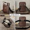 Retro Top Layer Cowhide Fashionable Large Screen Mobile Waist Bag Multifunctional Genuine Leather Men's Shoulder Crossbody