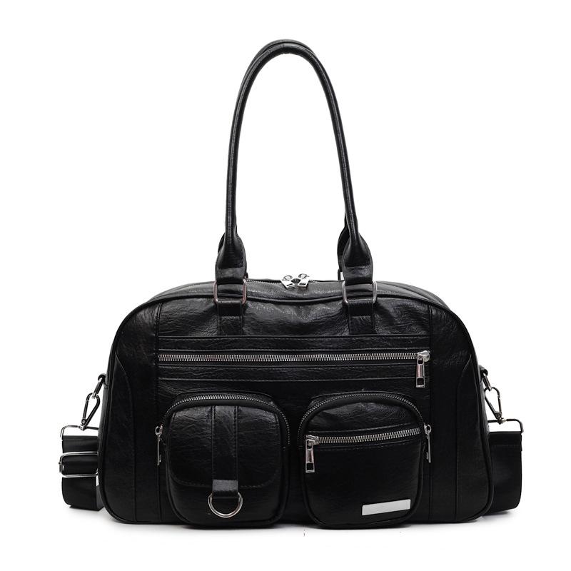 

Дорожная сумка большой вместимости для коротких поездок, женская легкая сумка, многокарманная наплечная сумка кроссбоди чёрный