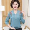 Light Mother Knitted Sweater Spring New Middle-aged Women's Sweater Middle-aged and Elderly Spring and Autumn Bottoming Multi-colored Top