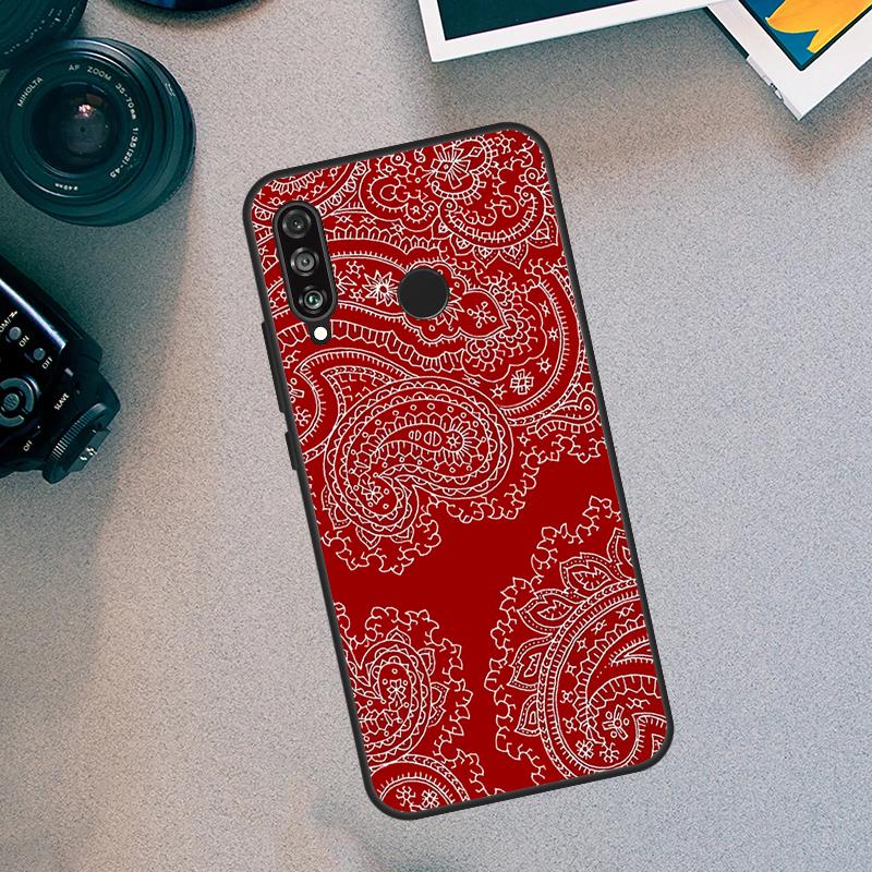 Red Bandana Paisley Funda For Huawei Nova Y70 Y90 Y91 Y60 Y61 9 10 SE 11i 8i 7i 3i 5T P40 P30 Lite P60 Pro Case
