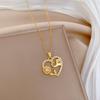 Sunflower Elephant Light Luxury Temperament Gorgeous Full Diamond Necklace Female Versatile Collarbone Chain Titanium Steel Chain