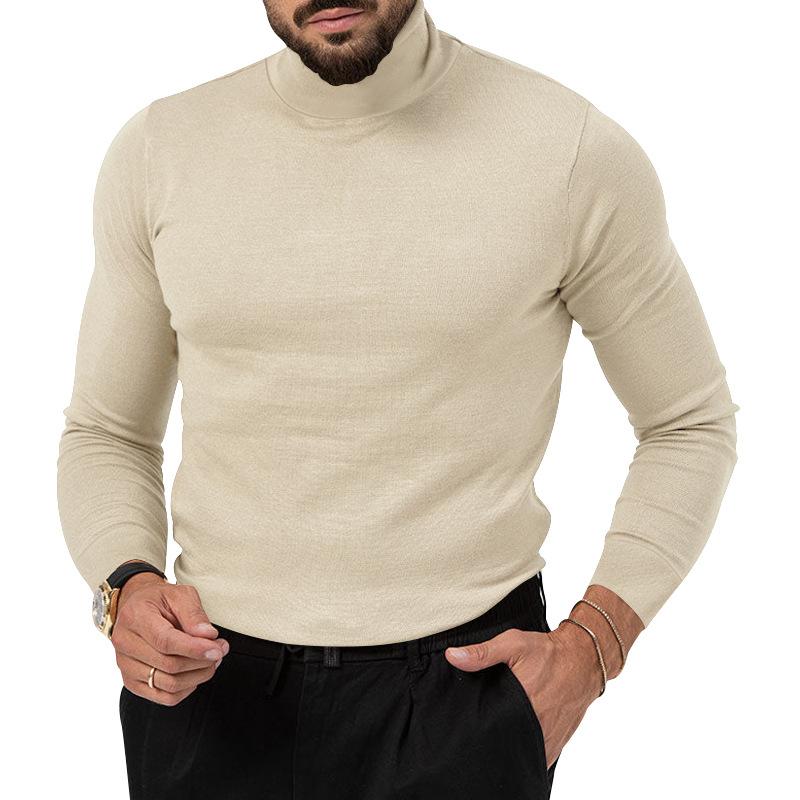 Autumn and Winter New High-elastic Turtleneck Knitted Cashmere Sweater Thickened Young Men's Thermal Primer