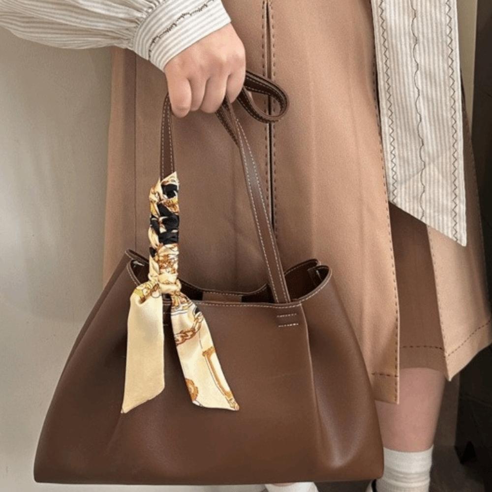 Soft Large Capacity Tote Bag Waterproof Underarm Bag Retro PU Shoulder Bag  Daily