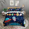 3pcs Space Astronaut Bedding Sets 3D Printed Outer Space Planets Duvet Cover Sets With Pillowcases No Filling