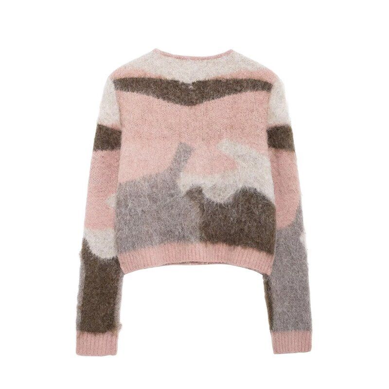 Fashion Style 2024 Fall and Winter New Women's Clothing Easiest for Match Slim Looking Color Cleaning Effect Long Sleeve Knitted Coat 9598521