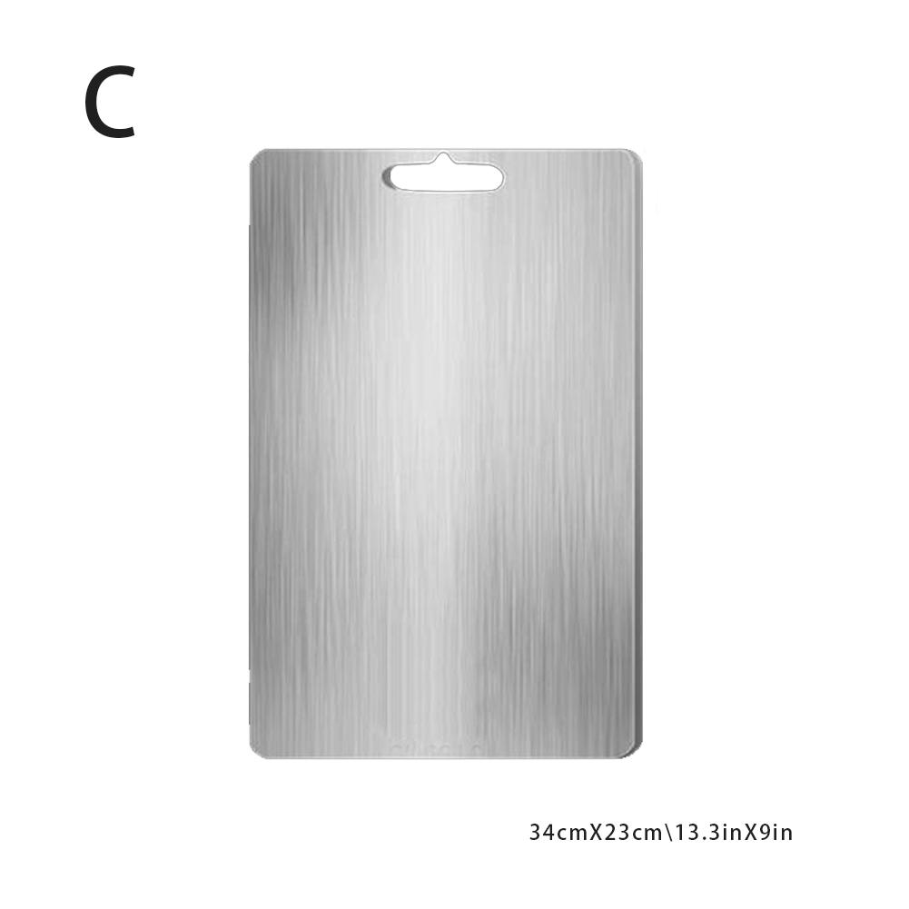 Tocător din Oțel Inoxidabil, Antibacterian, Față-Verso, Rezistent la Mucegai, Pentru Tăiat Fructe, Legume, Uz Casnic, Gros X9T0