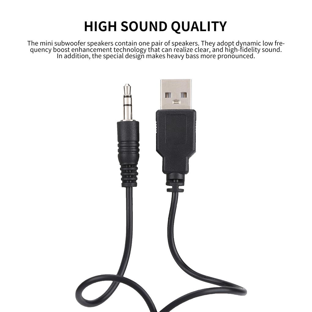 2 Pieces Subwoofer Speaker Music Player Tool Multimedia Speakers PC Gaming Supply Widely Usage Sound Box Desktop Hotel Use