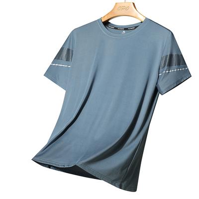 Ice Silk T-shirt Men's Summer Casual Thin Loose Short Sleeved Men's Sports Quick Drying Round Neck Fitness T-shirt
