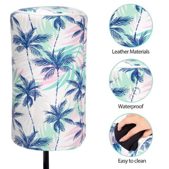 Hawaiian Style Golf Club Cover Sea Wave Tropical Pattern Barrel Driver Headcover Faux Leather Fairway Wood Head Covers Golf Gifts for Men Father