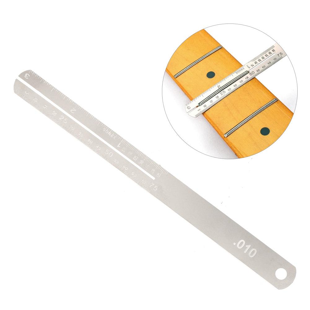 2Pcs Fingerboard Fret Protector Stainless Steel Fretboard Guard Repair Tool with Scale