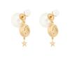 Logo Metal Earrings Unisex Earrings Gold E3685WOMCY