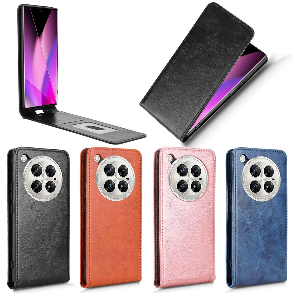 Skórzane etui z klapką do Infinix Zero 40 5G / 4G z klapką w górę i w dół, wytrzymała obudowa ze skóry PU