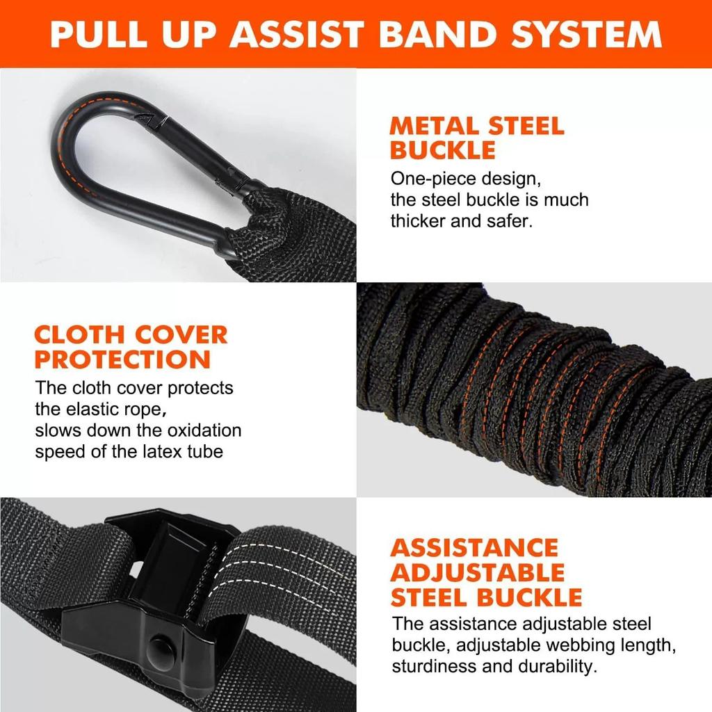 Pull-Up Booster Belt for Indoor Fitness Horizontal Bar Training with Elastic Tension Rope and Auxiliary Support