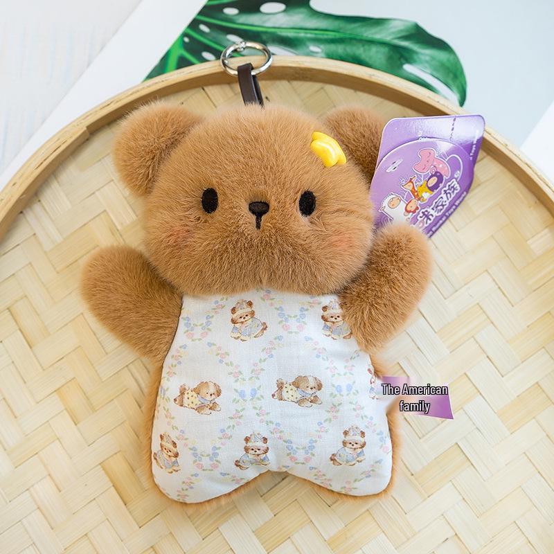 Unzip Squeeze Plush Cartoon Animal Keychain & Wrist Pad 17 cm