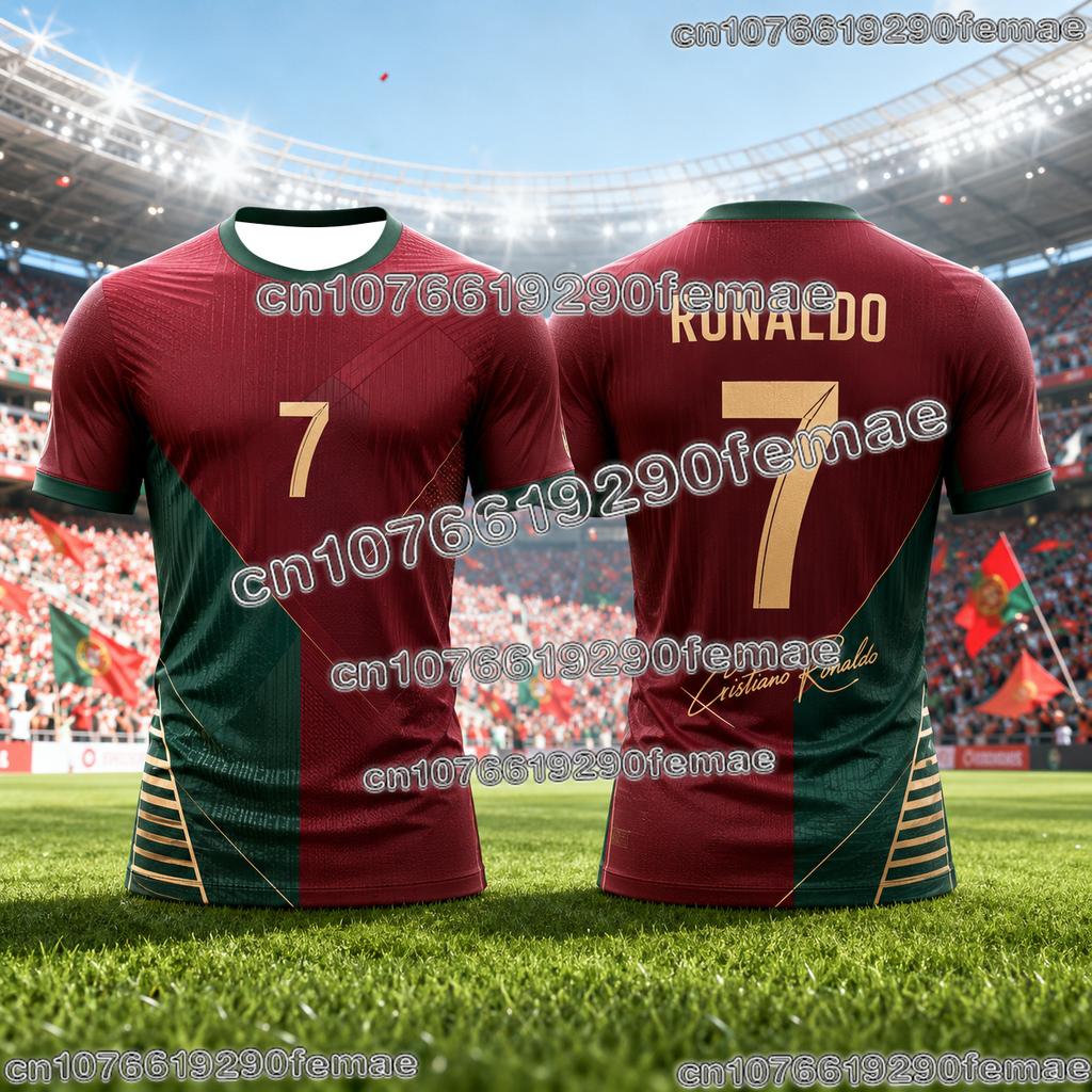 New Cristiano Ronaldo No.7 Football Jersey 2026/27 Special Fan Edition Soccer Shirt Breathable Quick Dry Training Top Kids