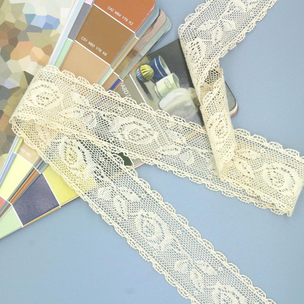 Cotton Thread Woven Hollow Pure Cotton Lace Accessories Decorative Handmade Diy Tablecloth Curtain Fabric Cotton Thread Lace Edge