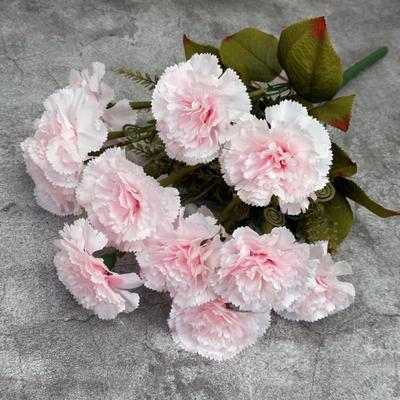 Echte Berührung Seidennelken-Zweige 13 Köpfe Kunstblumen Muttertagsgeschenk