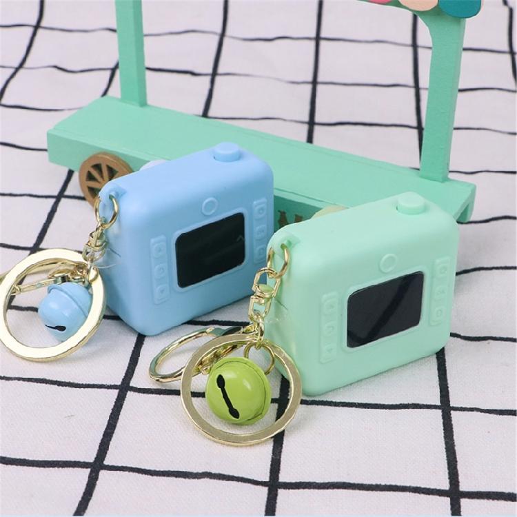 Imitation Camera Shape Keychain Decoration with Press Play Sound and Auto Glowing LED Nighttime Visibility Enhancer