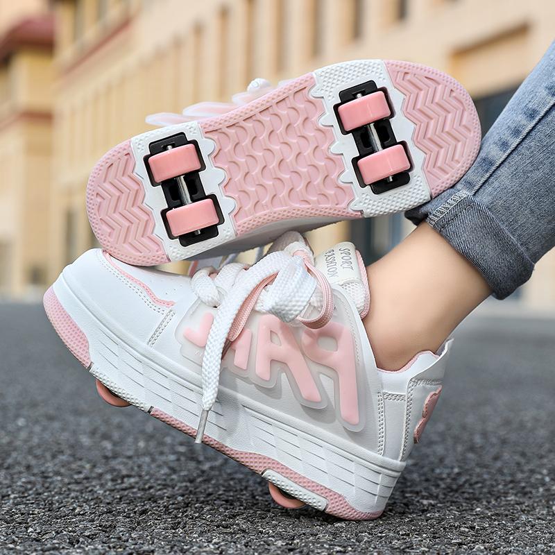 31-40 Children's Four-wheel Sports Boots Roller Skating Can Hide Sports Shoes Walking Shoes Children's Sports Shoes Walking Shoes