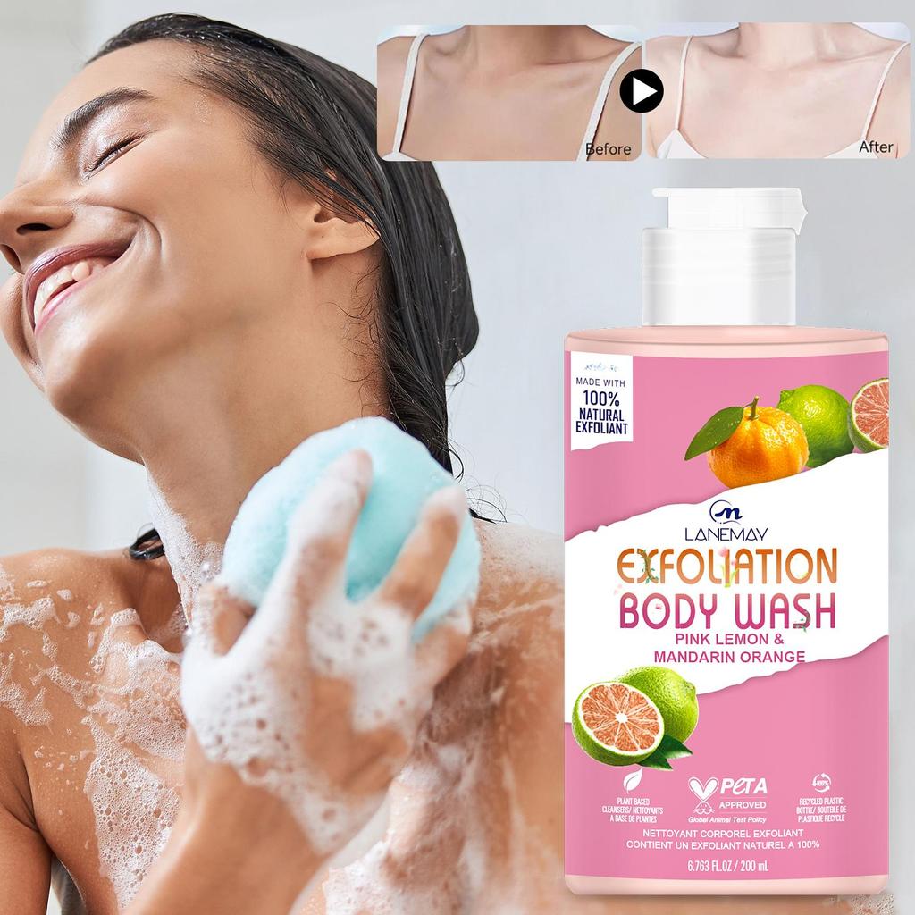 Pink Lemon & Mandarin Orange Body Wash-Gentle In Cleaning Dirt, Grease & Impurities, Brightens Skin & Improves Radiance,200ml