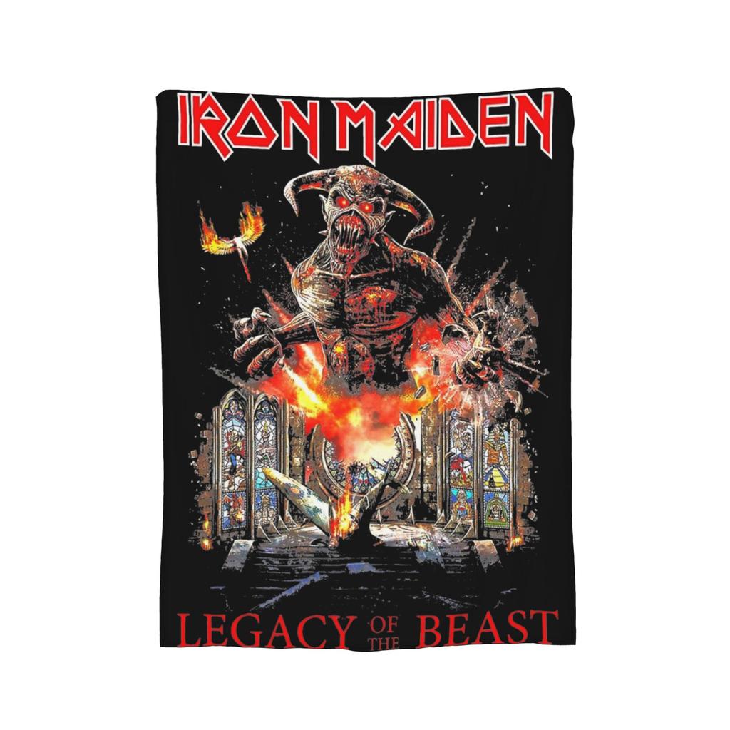 The Son Skeleton 7th Horn I-Iron M-Maidens Blankets Heavy Metal Wool Throw Blankets Summer Air Conditioning Portable Bedspread