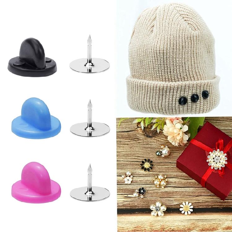 100 Set Pin Backings Tie Tacks Blank Pins with Pin Back for Butterfly Clutch Bac