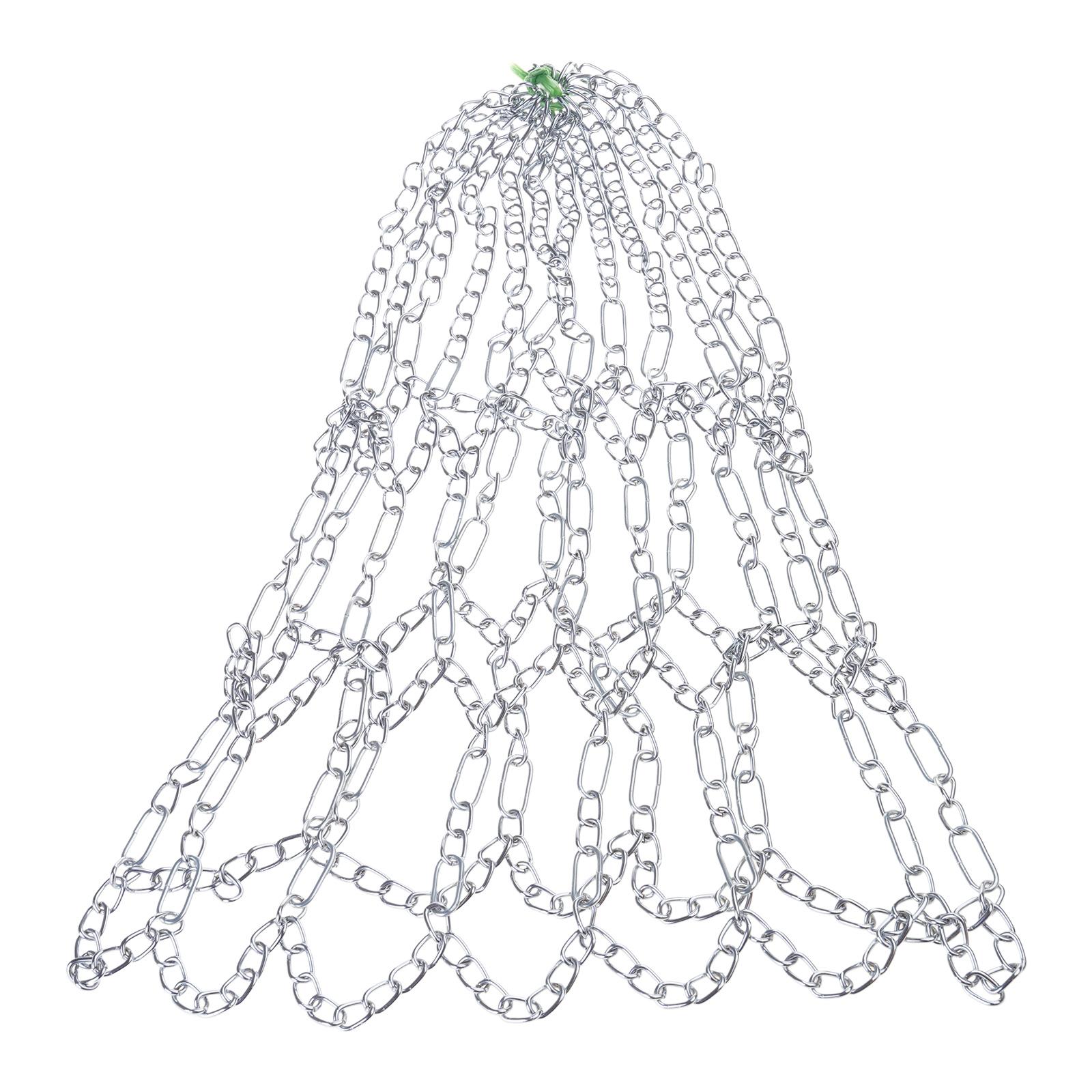 

Metal Chain Basketball Net Indoor Outdoor Goal Training Basketball Net Hoop 12 Hook Rustproof Basketball Target Net срібний