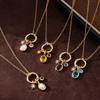 DIY Birthday Stone Necklace 12 Birthday Stone Pendant Zircon Clavicle Chain Plated with Genuine Gold for Color Preservation