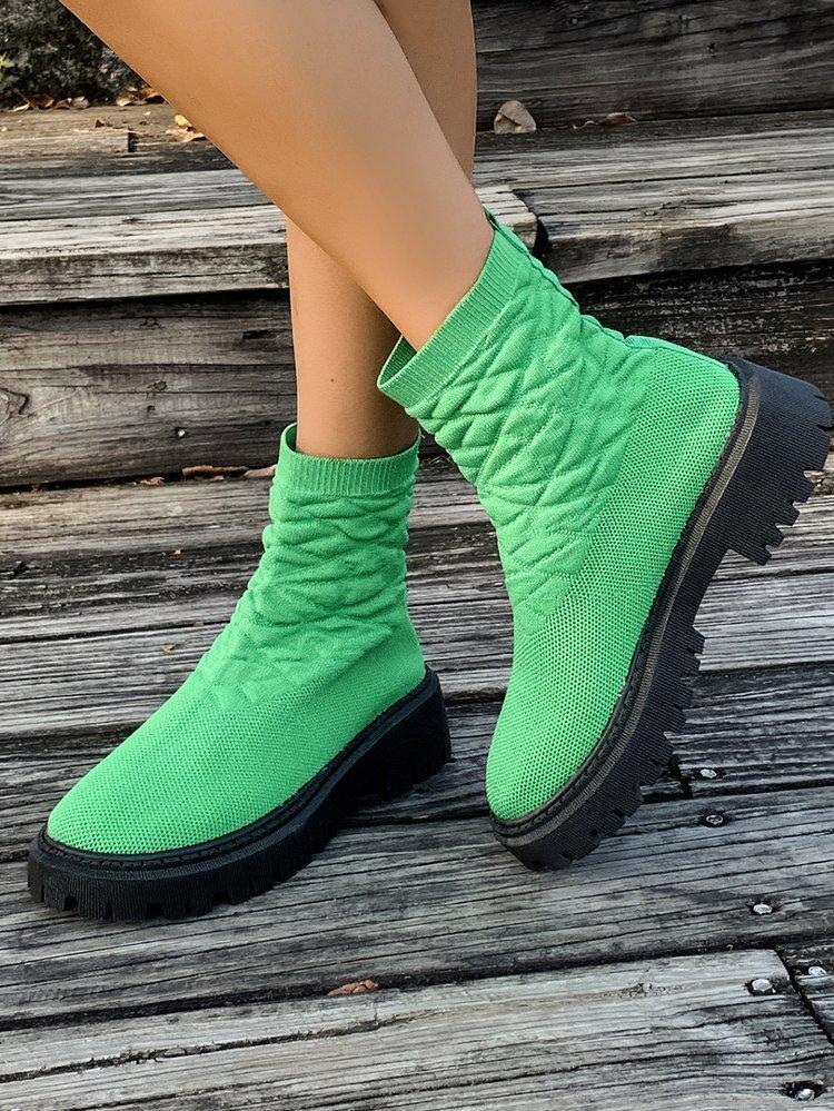 Large Size Fly-woven Casual Snow Boots for Women's Autumn and Winter New Sleeve Lightweight Casual Martin Boots for Women