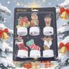 6-Piece LED Christmas Candle Lights with Wrought Iron Tree and Santa Decorations