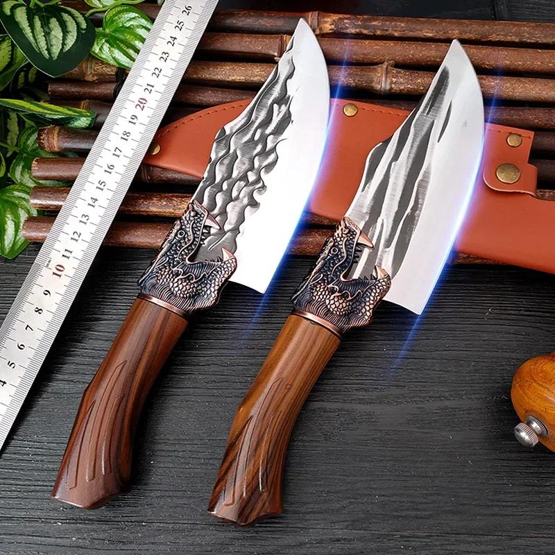 Butcher Knife Hand Forged Blade Kitchen Knives Plastic Handle Boning Knife Cleaver Meat Chopping Vegetables Cooking Chef Knives