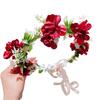 1PC Simulation Flower Forest Series Headpiece Photography Props Fairy Wreath Bohemian Style Ribbon Headband Headdress