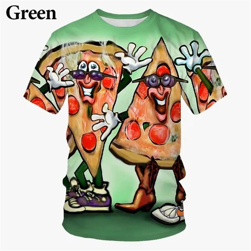 

Веселый дизайн еды, повседневные модные забавные футболки с 3D принтом пиццы, мужская одежда, трендовые уличные мужские и женские футболки в стиле Харадзюку, топы XL