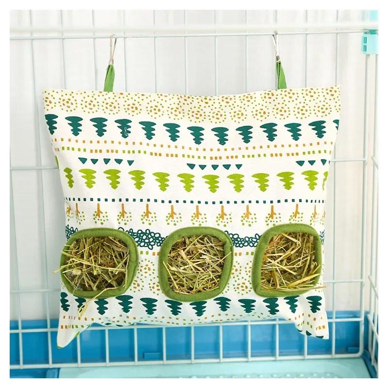 Hängende Tasche Haustier Heu Tasche 2/3 Löcher Hamster Meerschweinchen Futterbeutel Kaninchen Chinchilla Heuraufe Aufbewahrungstasche für Kleintier