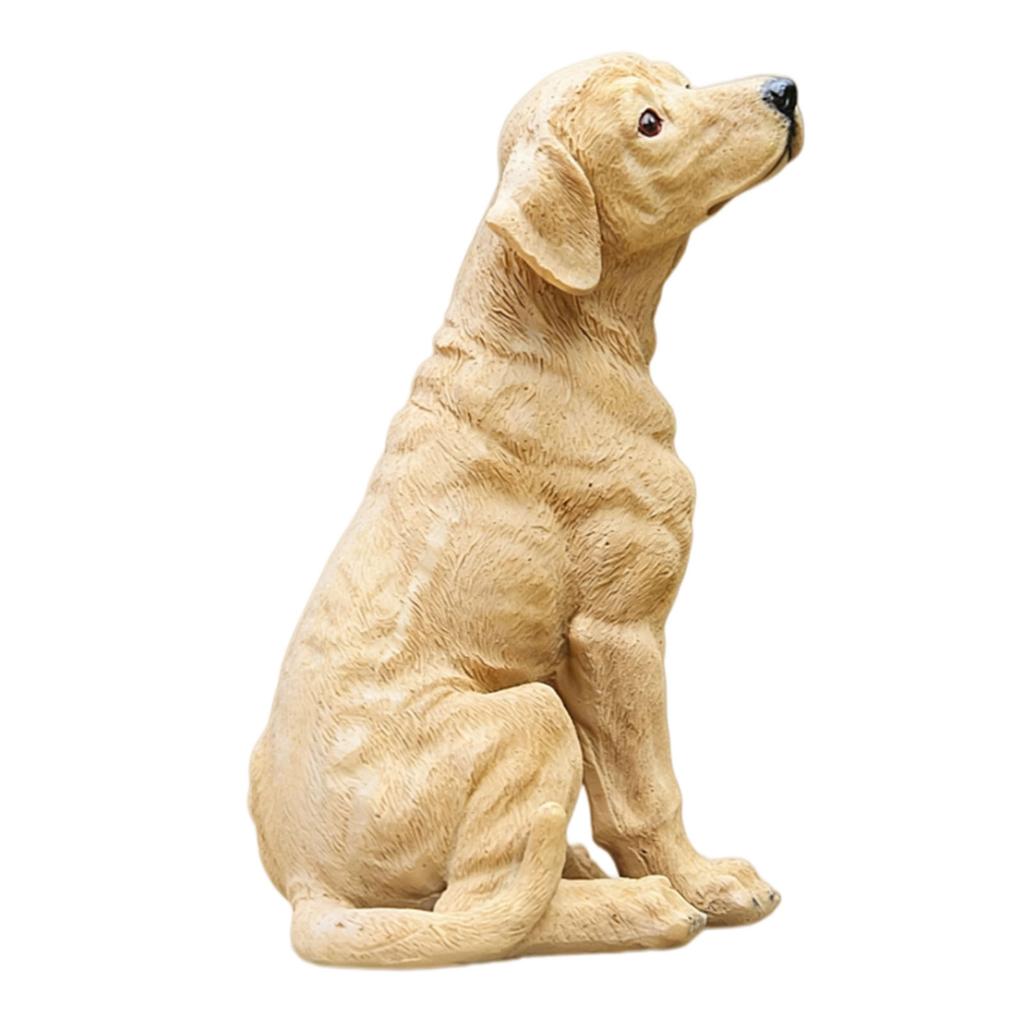 Simulation Sturdy Dog Statue Resin Dog Figurine for Outdoor Decor Home Car Ornament