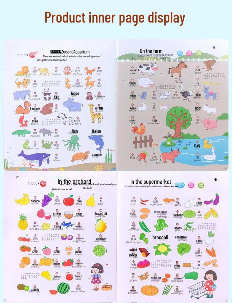 Bilingual Audio Encyclopedia: Interactive Rechargeable Sound Book for Early Childhood Education