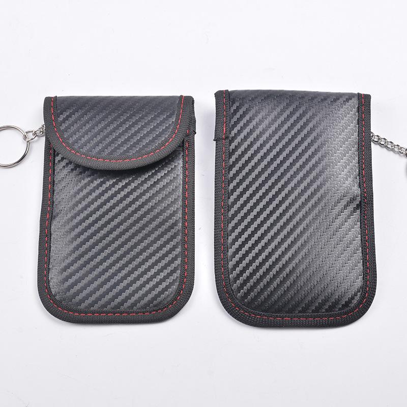 Carbon Fiber RFID Shielding Key Holder - Anti-Theft Signal Blocking Pouch