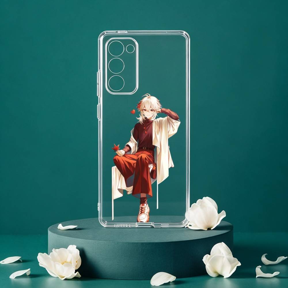 Kaedehara Kazuha Genshin Phone Case For Samsung Galaxy S24 S25 S23 S22 S21 Plus S24 S25 Transparent Cover Case