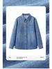 Spring 2026 New Arrival: Lazy Style Velvet-Lined Denim Lapel Shirt with Long Sleeves - Versatile and Casual.
