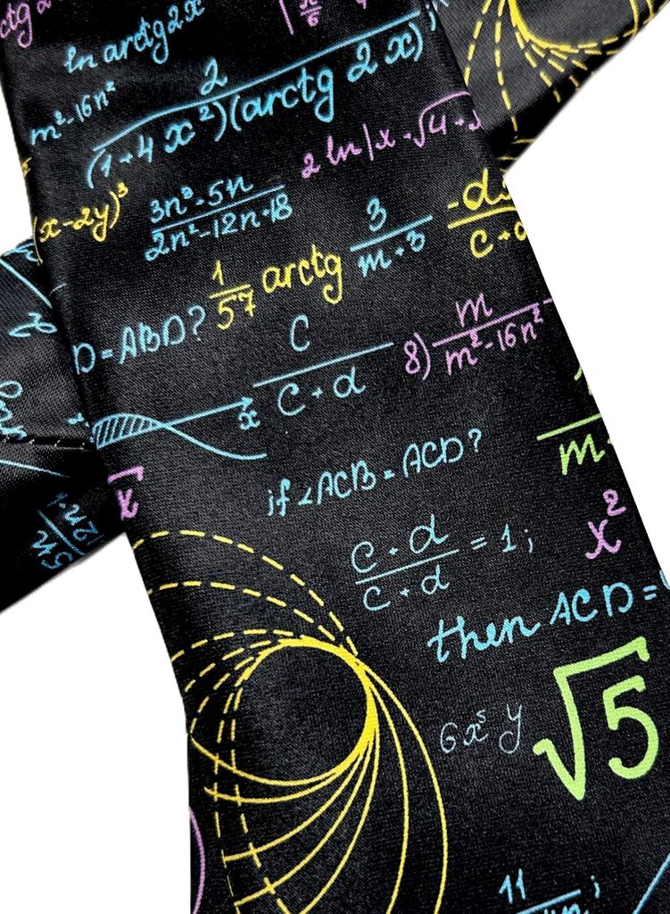 [HANG OVER] [A Must-see for Physics and Math Enthusiasts] Mathematical Formula Tie, Scienceengineering, Geometric, Chalk Art Style, Silk-touch