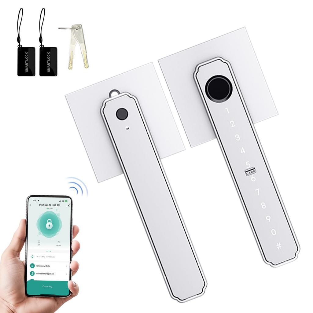 Smart Fingerprint   5 in 1 Keyless Entry Biometric Lock with APP Control Password Keypad IC Card Auto Lock for   Apartment