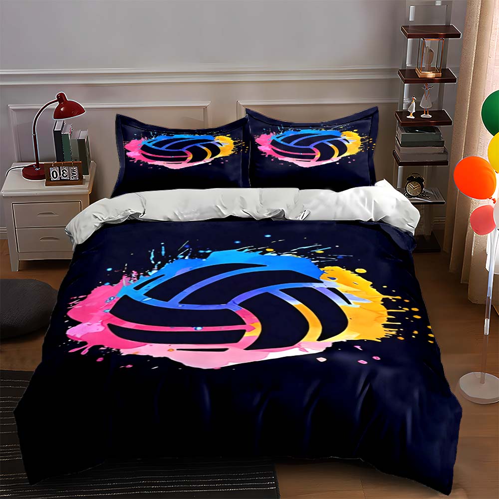 

Colorful splash volleyball Bedding Duvet cover sets Duvet covers Pillowcases gifts (1 * Duvet Cover 2 * Pillowcases, without duvet insert) 135x200cm