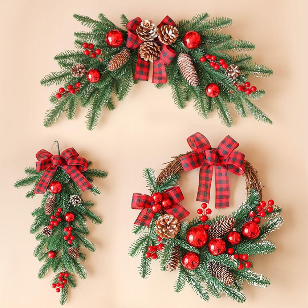 DIY Artificial Christmas Wreath Realistic Pine Cone Window Hanging Decor  Thanksgiving Decor
