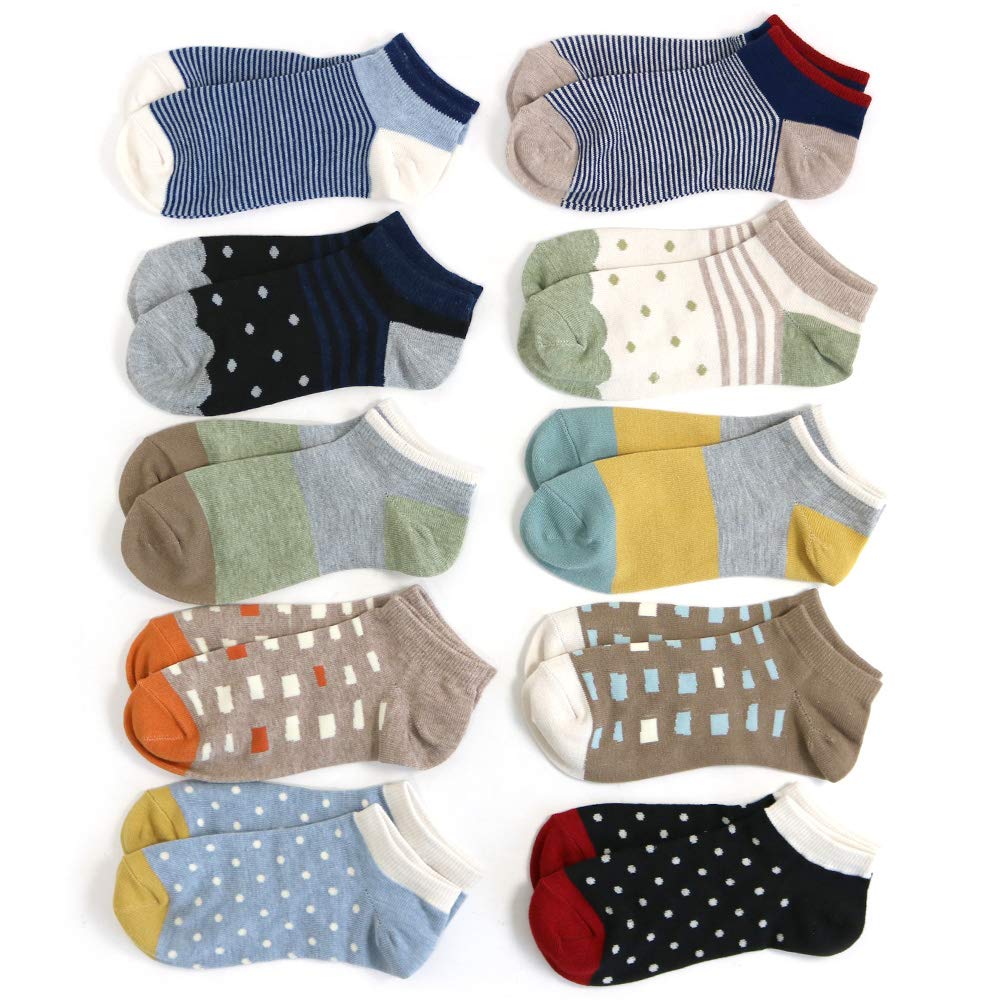 

short Scandinavian 10 pair cotton blend [box408] Women s socks, length, design, set, 23-25cm,